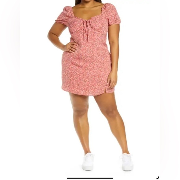 NWOT B.P Printed Tie Front Minidress Size 2X - Picture 1 of 9